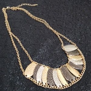 Multi-metal statement necklace